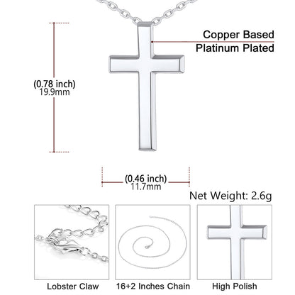 Womens Dainty Cross Necklace Detail