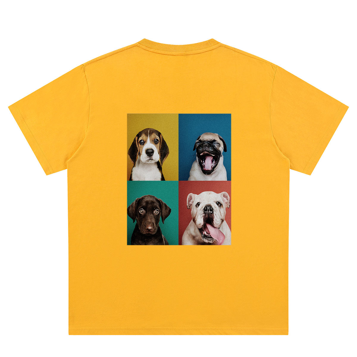 Yellow Back Picture T-Shirts for Women Men