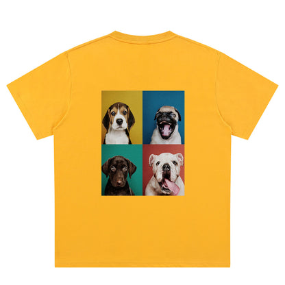 Yellow Back Picture T-Shirts for Women Men