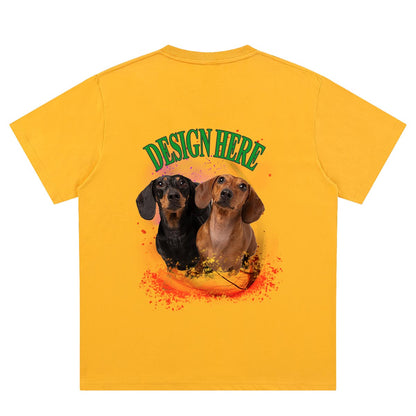 Yellow Back cusotm Photo and Text T-Shirts