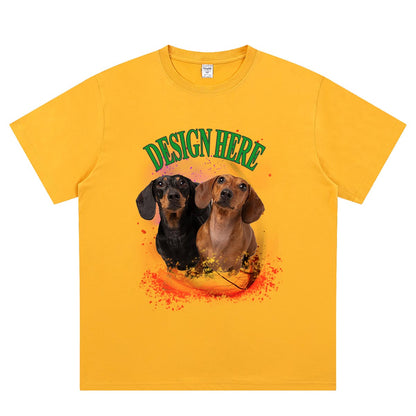 Yellow cusotm Photo and Text T-Shirts