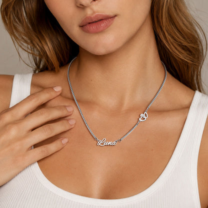 Personalized Name Necklace with Heart Cross Bow for Women