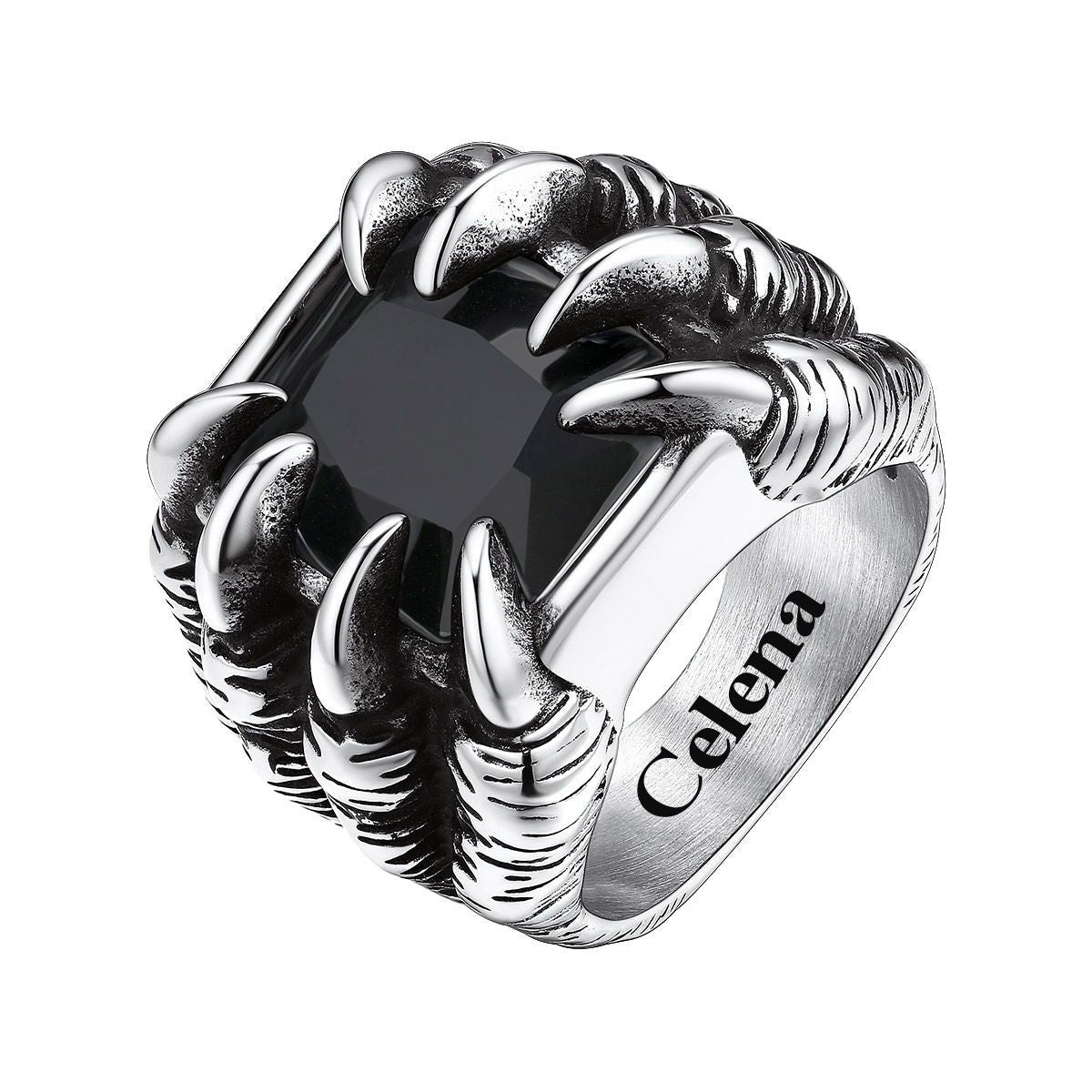 Gothic Dragon Claw Eye Ring for Men