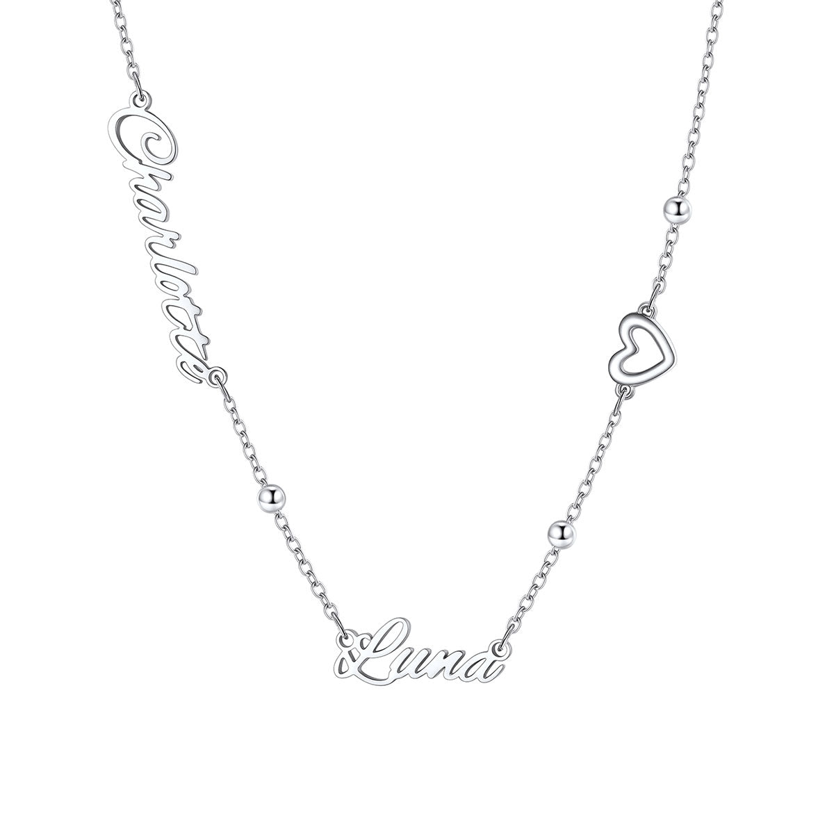 Personalized Name Necklace with Heart Cross Bow for Women