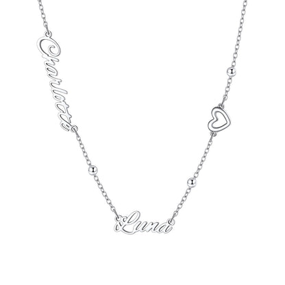 Personalized Name Necklace with Heart Cross Bow for Women