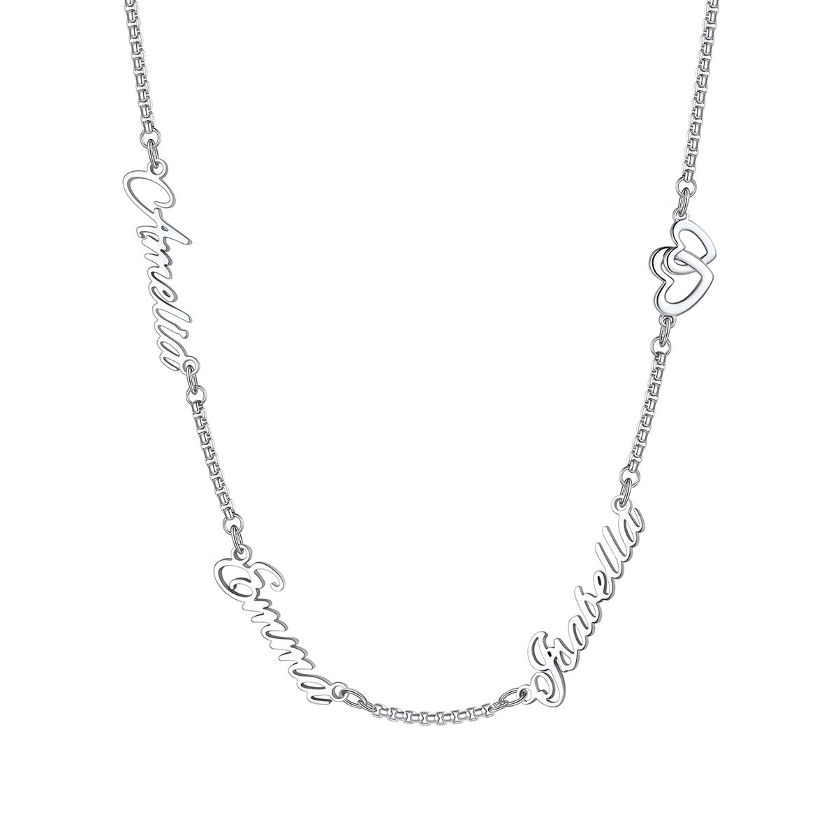 Personalized Name Necklace with Heart Cross Bow for Women