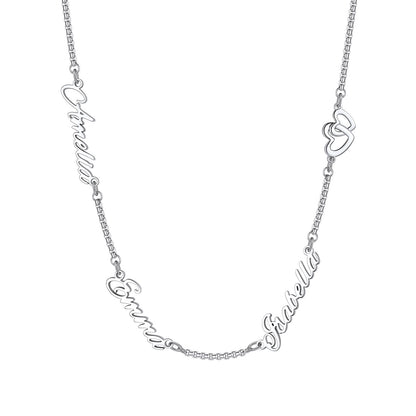 Personalized Name Necklace with Heart Cross Bow for Women