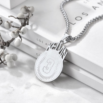 custom Name Ball Sport Necklaces with Jersey Number