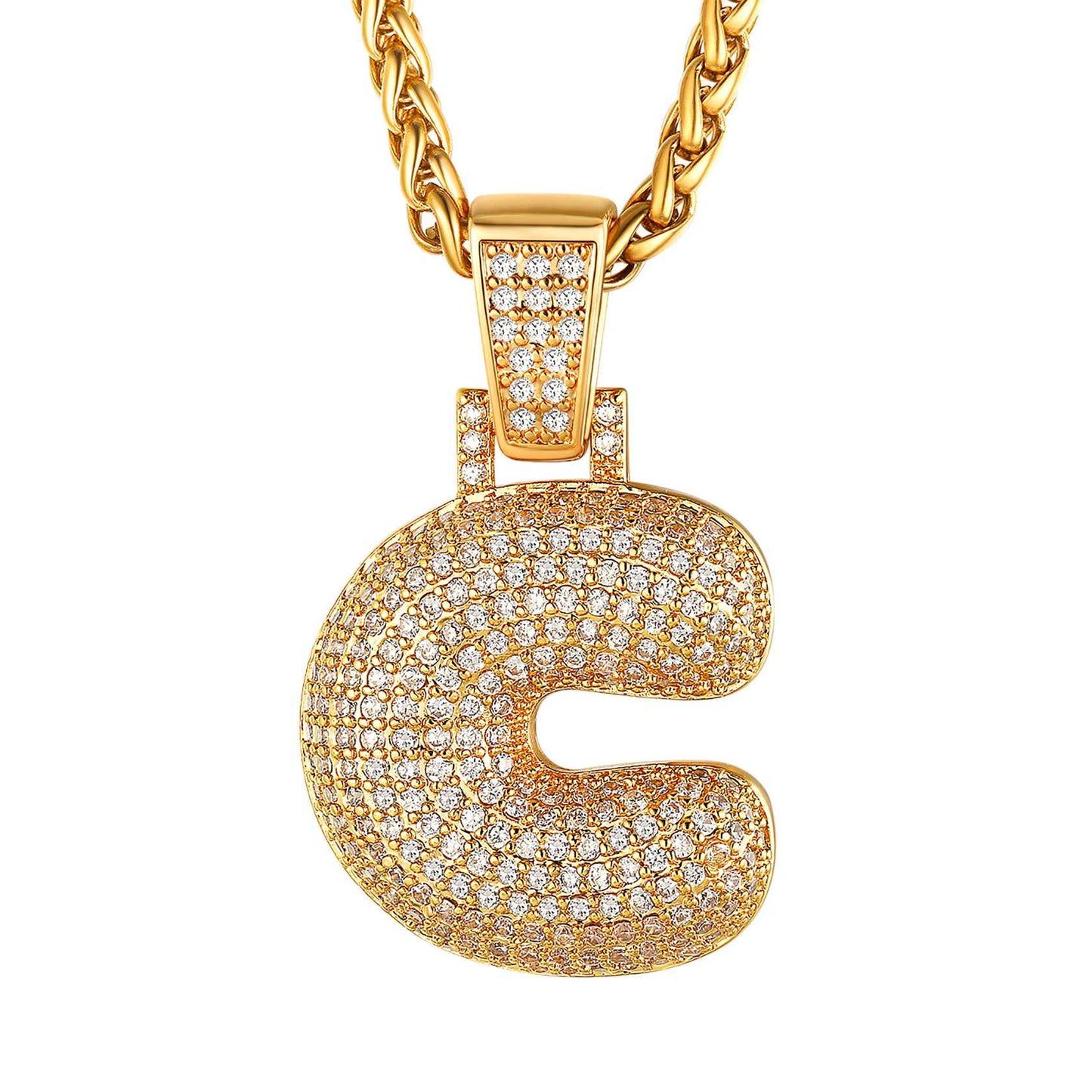 initial C necklace Gold