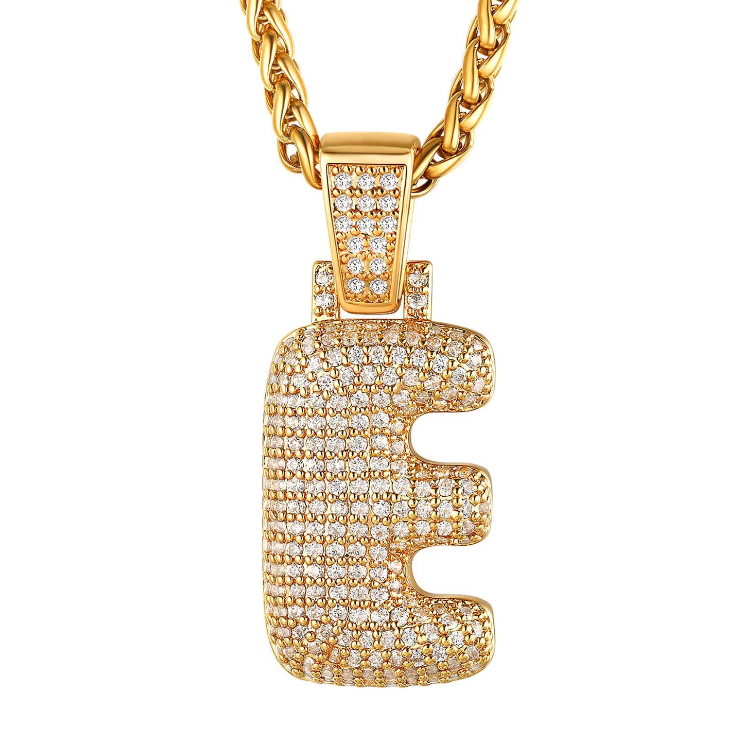 initial E necklace Gold