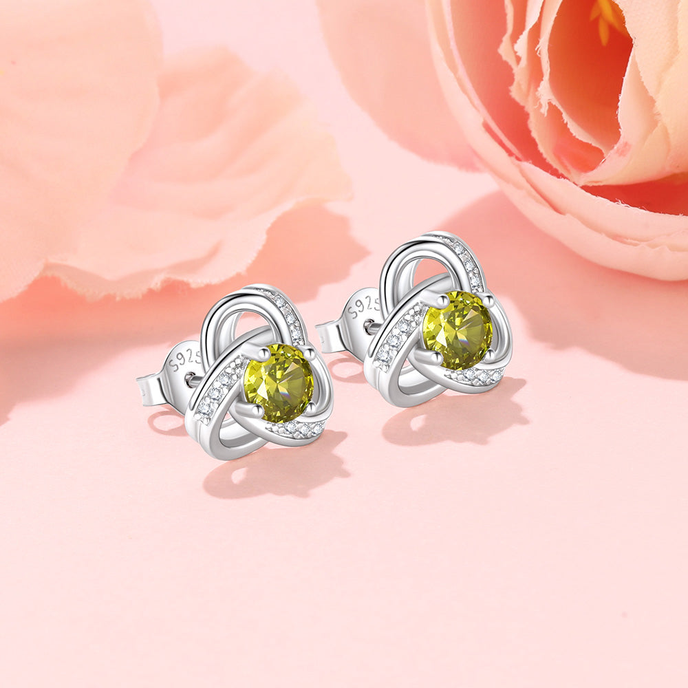 Set collana e orecchini Love Knot: oro bianco con zirconi cubici, regalo per mamma e figlia - Italia Set collana e orecchini Love Knot: oro bianco con zirconi cubici, regalo per mamma e figlia - Italia