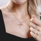 Sterling Silver Birthstone Infinity Cross Necklace For Women