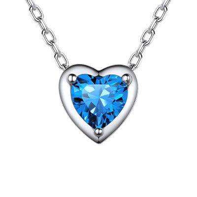 December Birthstone Heart Necklace