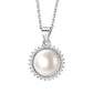 Sterling Silver Cubic Zirconia Pearl Pendant Necklace