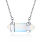 Silver Healing Birthstone Necklace Hexagon Chakra Crystal Pendant