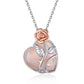 Collier en argent sterling avec cristaux de guérison en forme de cœur rose