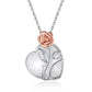 Collier en argent sterling avec cristaux de guérison en forme de cœur rose