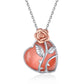 Sterling Silver Rose Heart Healing Crystal Necklace