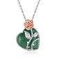 Sterling Silver Rose Heart Healing Crystal Necklace