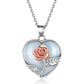Sterling Silver Rose Flower Healing Crystal Heart Necklace