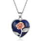 Sterling Silver Rose Flower Healing Crystal Heart Necklace