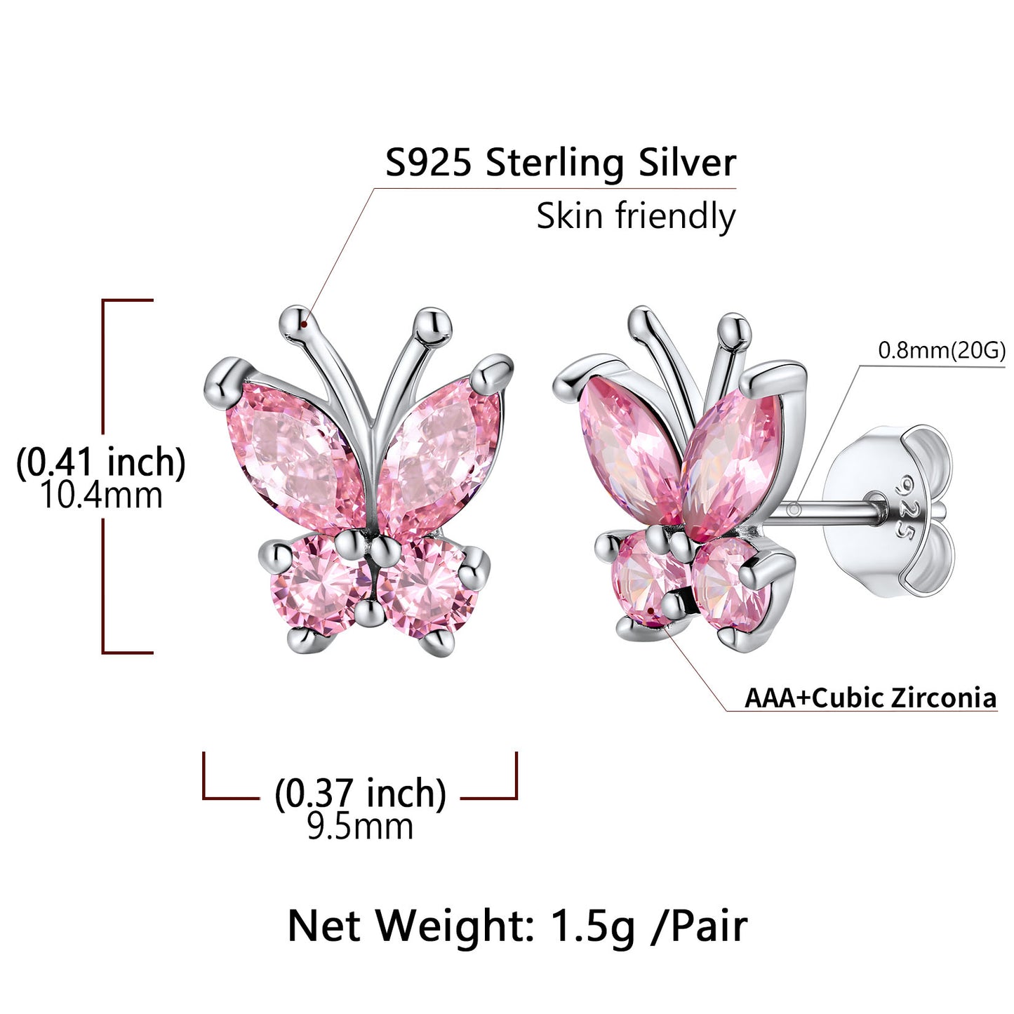 Birthstone stud earring