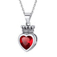 Sterling Silver Crown Heart Birthstone Necklace For Women