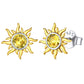 Sterling Silver Sunflower Birthstone Stud Earrings