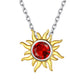 Sunflower Birthstone Necklace Sterling Silver Sun Pendant