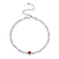 Sterling Silver Chain Bracelet With Birthstone For Women