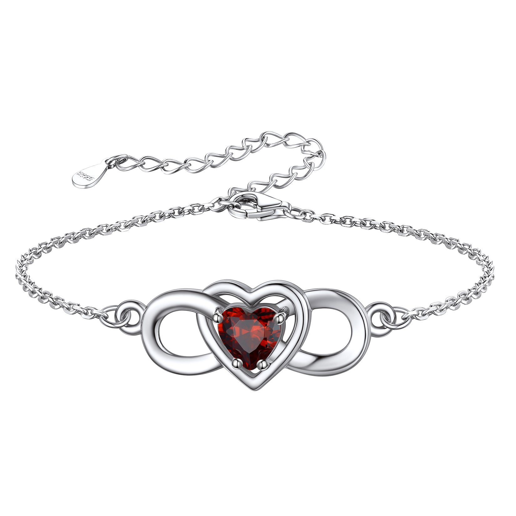 ⚡Flash Sale 925 Sterling Infinity Love Heart Birthstone Chain Bracelet