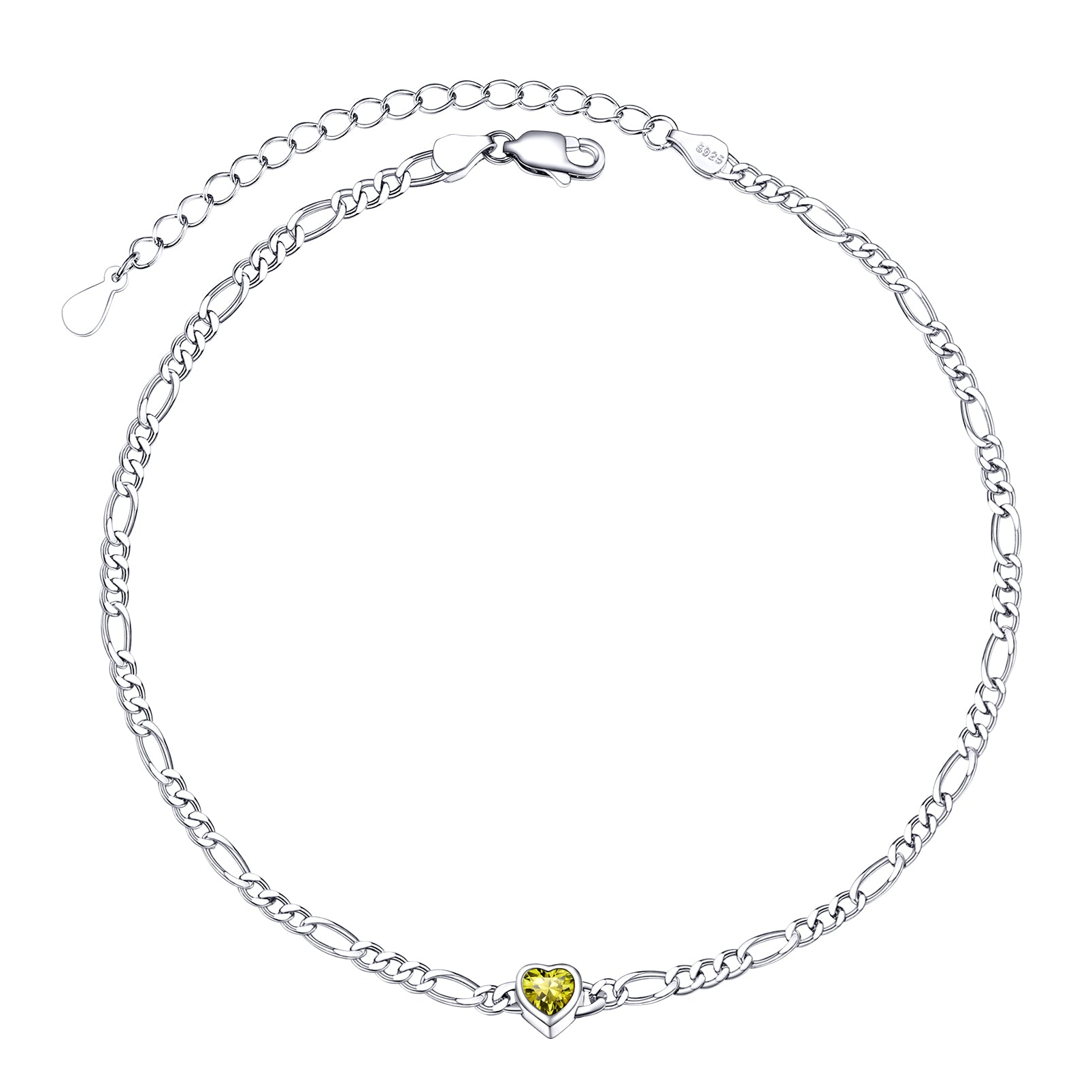 Birthstones Jewelry silver anklets