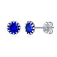 Sterling Silver Amethyst Circle Dot Stud Earrings Birthstone For Women BIRTHSTONES JEWELRY