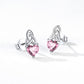 Celtic Knot Stud Earrings Sterling Silver With October Heart Shape Birthstone BIRTHSTONES JEWELRY