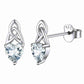 Sterling Silver Celtic Knot Heart Birthstone Stud Earrings