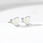 Sterling Silver Heart Opal Stud Earrings