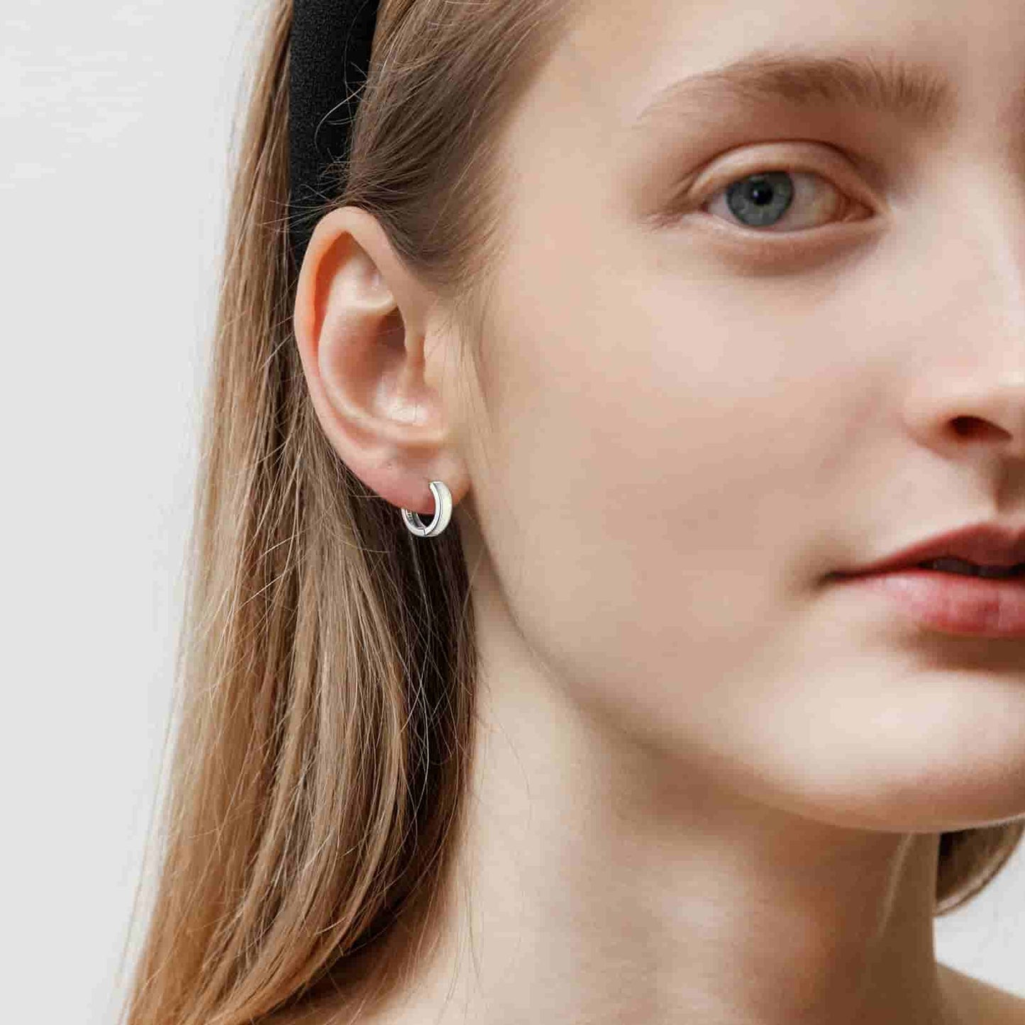 Sterling Silver Opal Hoop Earrings For Women