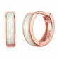 Sterling Silver Opal Hoop Earrings For Women
