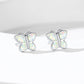 Sterling Silver Butterfly Opal Stud Earrings For Women Girls