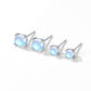 Sterling Silver Round Moonstone Stud Earrings