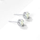 Classic Sterling Silver Round Opal Stud Earrings