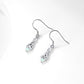 Sterling Silver Celtic Knot Heart Opal Dangle Earrings