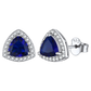 Sterling Silver Triangle Halo Birthstone Stud Earrings