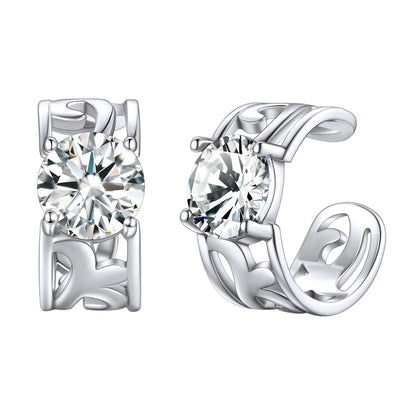Sterling Silver Celtic Knot Birthstone Cuff Earrings For Women
