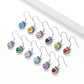 Sterling Silver Birthstone Crown Heart Dangle Earrings For Girls