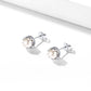 Sterling Silver Crown Pearl Stud Earrings