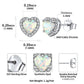 Sterling Silver Heart Cubic Zirconia Opal Stud Earrings