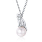 Sterling Silver Cat Pearl Necklace For Women Girls