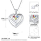 Personalized Sterling Silver Birthstone Heart Necklace