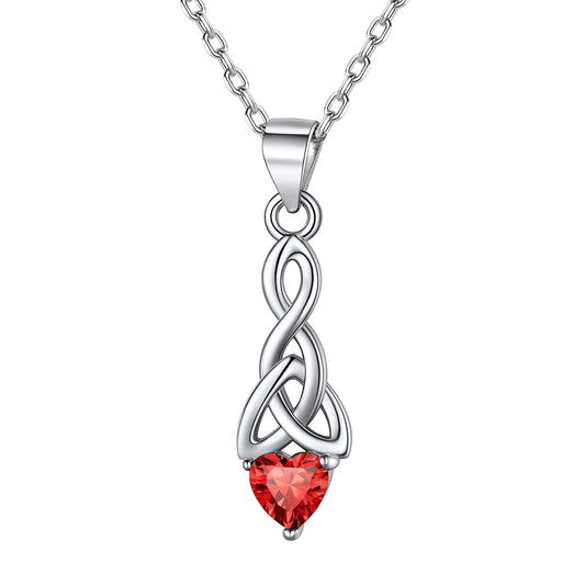 Sterling Silver Celtic Knot Necklace With April Diamond For Women BIRTHSTONES JEWELRY